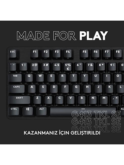 Logitech G413 SE TKL Aydınlatmalı Türkçe Q Kablolu Romer G Tactile Switch Siyah Klavye