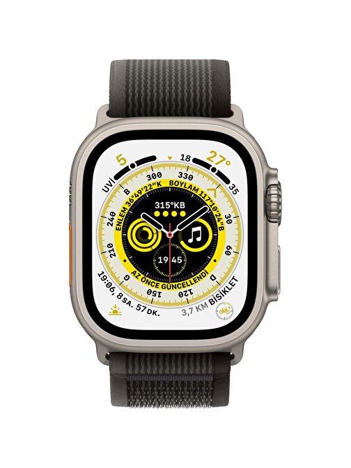 Apple Watch Series  Ultra Apple Uyumlu 49 mm GPS + Cellular Titanyum Kasa Akıllı Saat Siyah