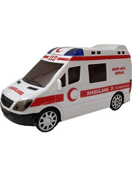 Sole Işıklı Sirenli Çarp Dön Sensörlü Ambulans Küçük Oyuncak Araba