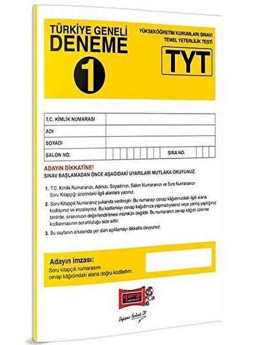 Yargı Yayınları Yargı Yayınları TYT Türkiye Geneli Deneme 1