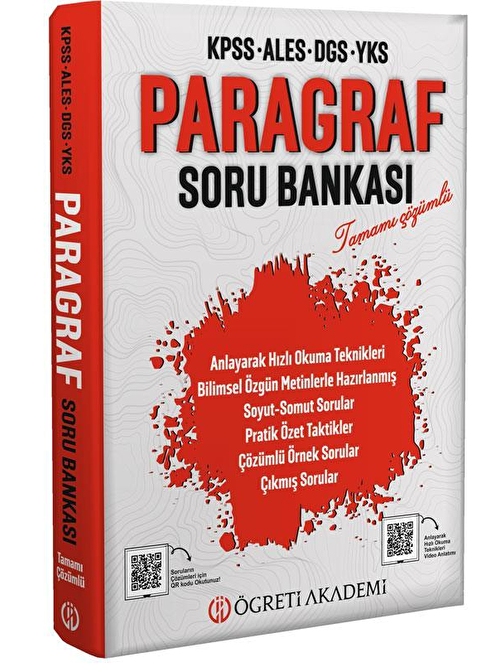 Akm Kitap KPSS ALES DGS YKS Paragraf Soru Bankası Öğreti Akademi