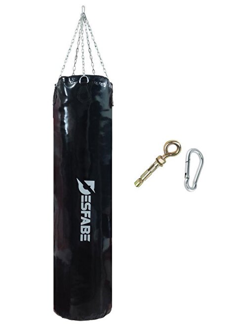 Desfabe Boxing Star Zincirli Boks Kum Torbası 150X38 Cm Siyah+Askı Aparatı