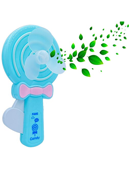 Pazariz  El Fanı Vantilatör Candy Manuel Basmalı Taşınabilir Mini Fan Soğutucu Şeker