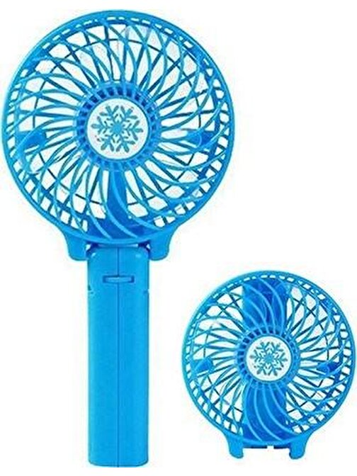 Pazariz  Şarjlı El Vantilatör + Mini Masa Üstü Fan Soğutucu - Mavi