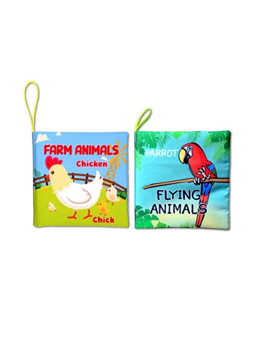 Tox İngilizce Çiftlik Hayvanları Ve Uçan Hayvanlar Kumaş Sessiz Kitap E119 E139 Yumuşak Ve Hışırtılı 12 - 24 Ay