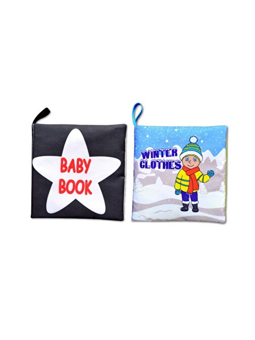 Tox İngilizce Siyah-Beyaz Bebek Ve Kışlık Giysiler Kumaş Sessiz Kitap E136 E124 Yumuşak Ve Hışırtılı 12 - 24 Ay
