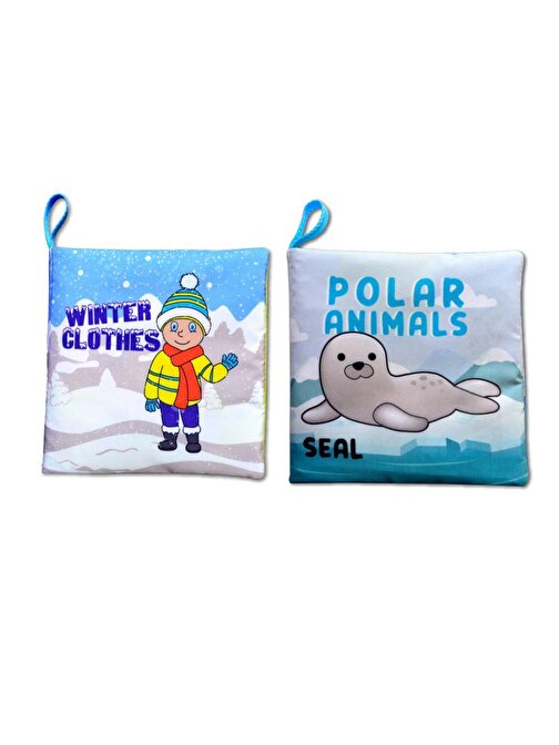 Tox İngilizce Kışlık Giysiler Ve Kutup Hayvanları Kumaş Sessiz Kitap E124 E125 Yumuşak Ve Hışırtılı 12 - 24 Ay