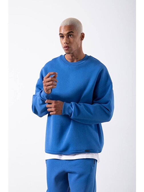 Mavi Organik Pamuklu Şardonlu Oversize Sweatshirt 3KXE8-46416-12 | L