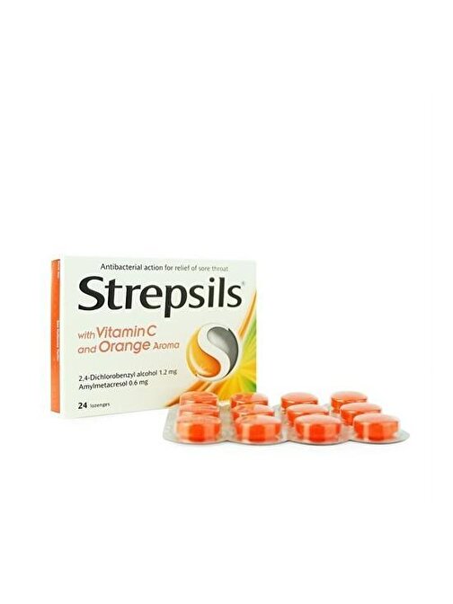 Strepsils Vitamin C Orange 24 Pastil Portakal Aromalı