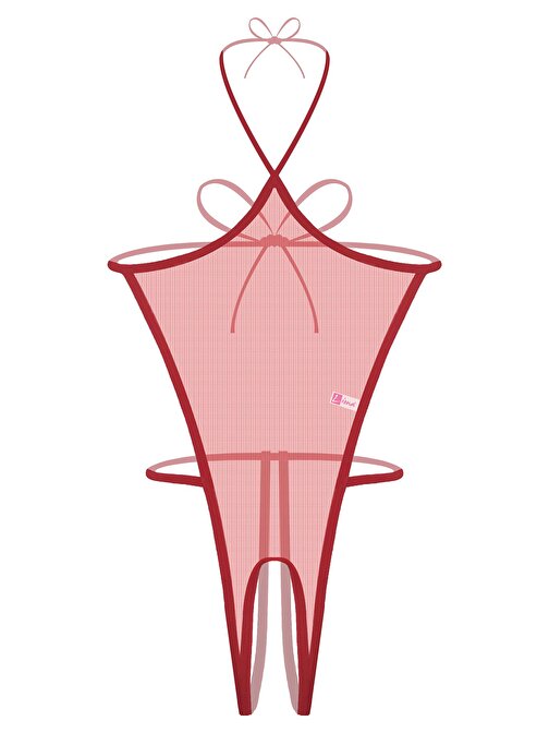 Liona Fantazi Giyim Ağı Açık Kadın Seksi İç Çamaşırı Kırmızı Fantezi Gecelik Babydoll