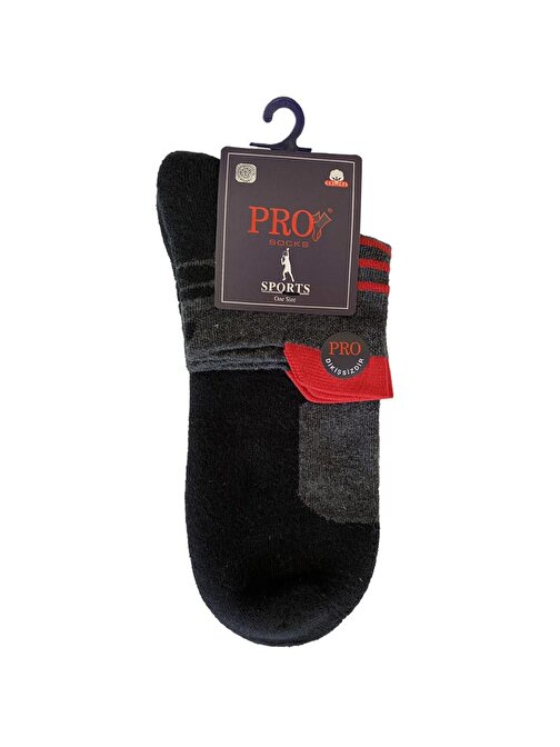 Alansanslı 14015 Dukha Havlu Erkek Patik Çorabı Siyah-Gri 41-44