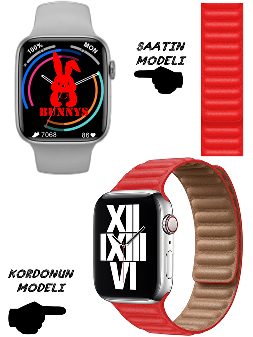 Bunnys Watch 8 iPhone Uyumlu Nfc Bluetooth Konuşma Özellikli Akıllı Saat Koyu Mavi