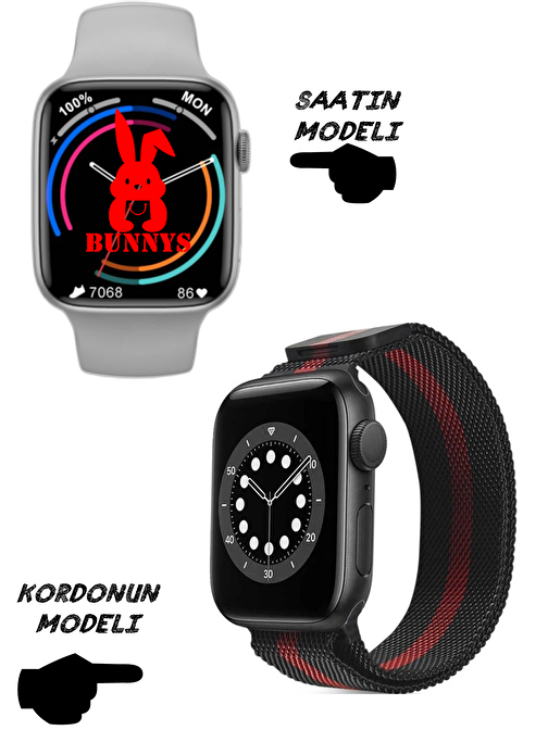 Bunnys Watch 8 Pro Android - iOS Uyumlu Nfc Bluetooth Konuşma Özellikli Akıllı Saat Mavi