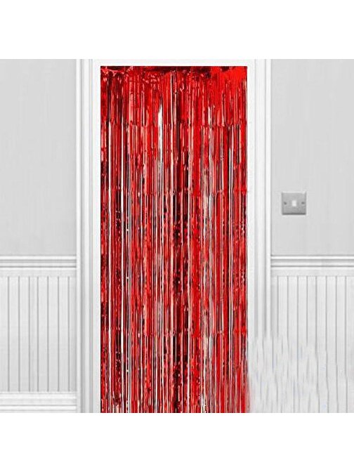 Samur Işıltılı Duvar Ve Kapı Perdesi Kırmızı 90X200 cm