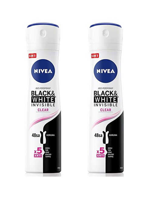 Nivea Invisible Black - White Clear Kadın Sprey Deodorant 2X150 Ml