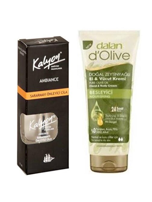 Kalyon Sararmayı Önleyici Cila + Dalan Tüp Krem 20 ml Set