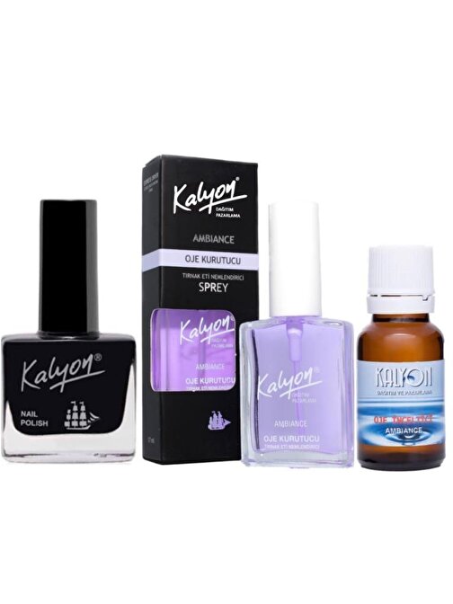 Kalyon Oje 213 + Oje Kurutucu İnceltici Sprey 17 ml + Oje Çözücü Set