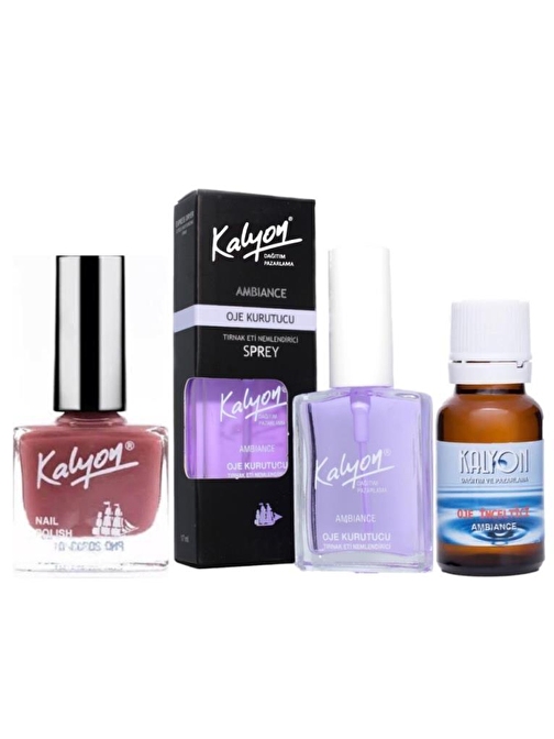 Kalyon Oje 303 + Oje Kurutucu İnceltici Sprey 17 ml + Oje Çözücü Set