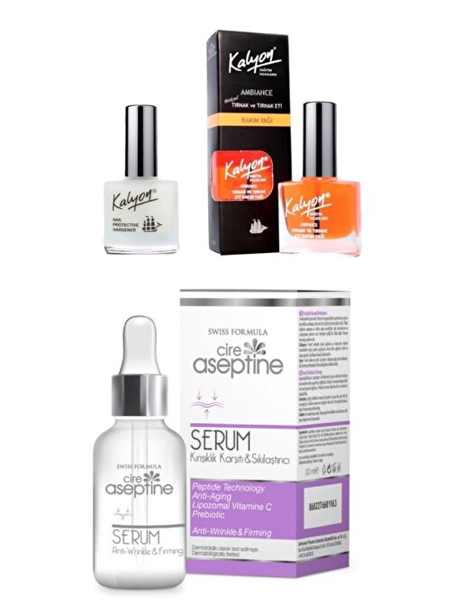 Kalyon Tırnak Sertleştirici Bakım Yağı + Cire Aseptine Kırışıklık Karşıtı&Sıkılaştırıcı Serum 30 ml Set