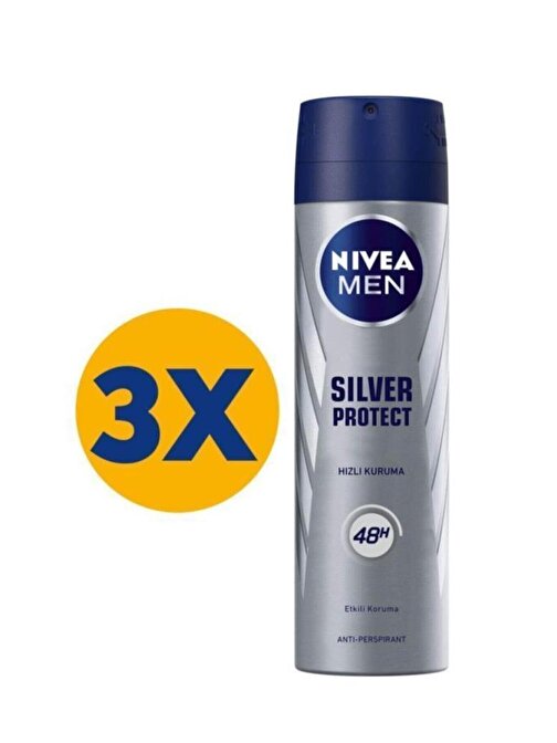 Nivea Men Silver Protect Deodorant 150 ml 3 Adet