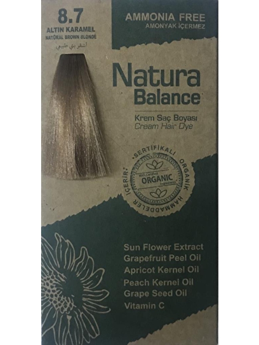 Natura Balance Saç Boyası 8.7 Altın Karamel