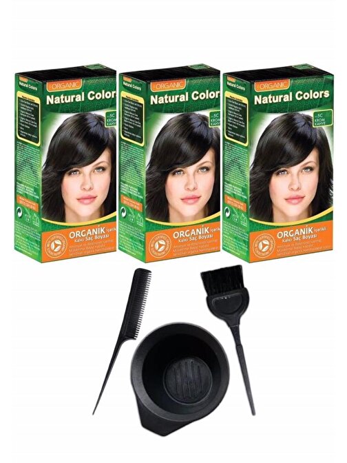 Natural Colors Saç Boyası 5C Krom Kahve 3 Adet+Saç Boyama Seti