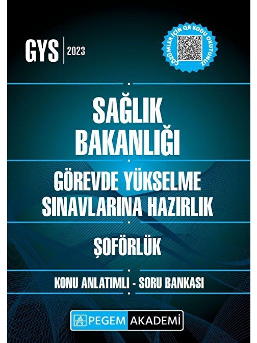 Pegem Yayınları 2023 Sağlık Bakanlığı Görevde Yükselme Sın. Haz. Şoförlük Konu Anlatımlı Soru Bankası Pegem