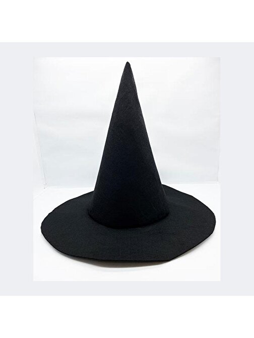 Samur Siyah Renk Keçe Cadı Şapkası 35x38 cm