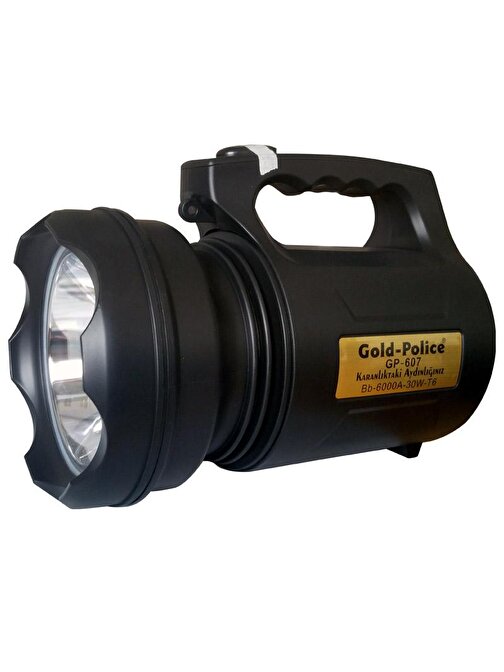 AlanSanslı Gold Police Gp-607 Şarjlı El Feneri 30 W (Projektör)