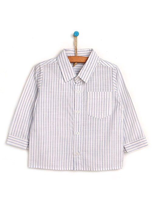 HelloBaby Basic Erkek Bebek Çizgili Oxford Pamuklu Gömlek Erkek Bebek Çok Renkli 1.5 Yaş