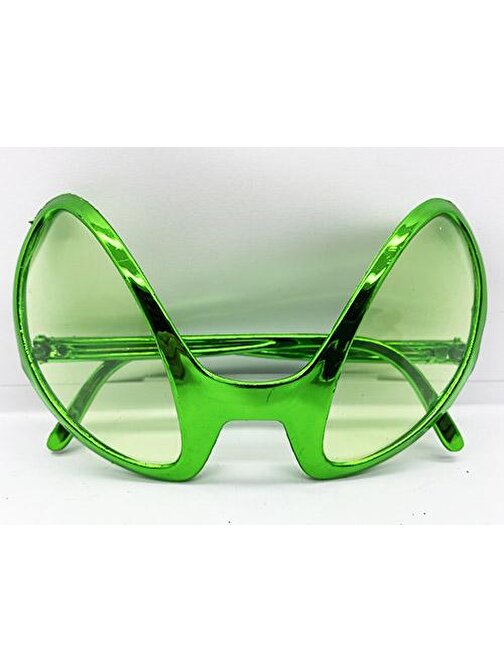 Retro Gözlük - 80'li 90 lı Yıllar Parti Gözlüğü Yeşil Renk 8 x 13 cm