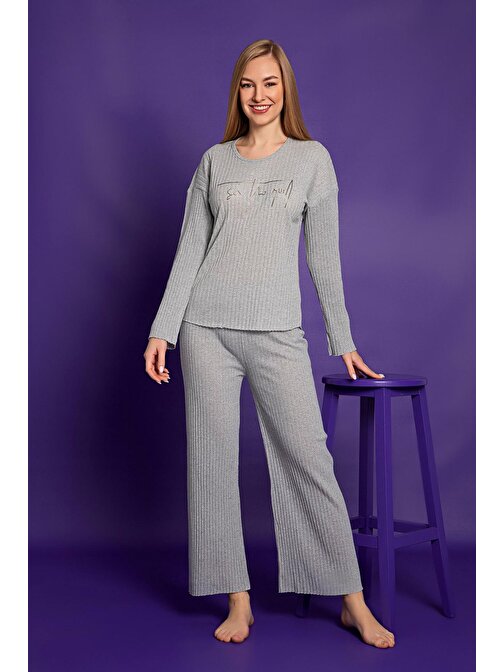 Nisanca Mevsimlik Uzun Kollu Pamuklu Kadın Pijama Takımı