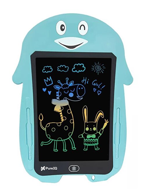 Mavi Penguen Dijital Çocuk Yazı Tableti Çizim Tahtası Lcd 8.5 Inc Ekranlı Bilgisayar Yedek Kalemli