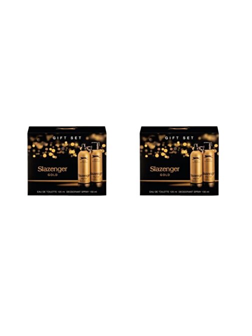Slazenger Gold Parfüm Setleri 125ml Edt+Deodorant 150ml Parfüm Setleri x 2 adet