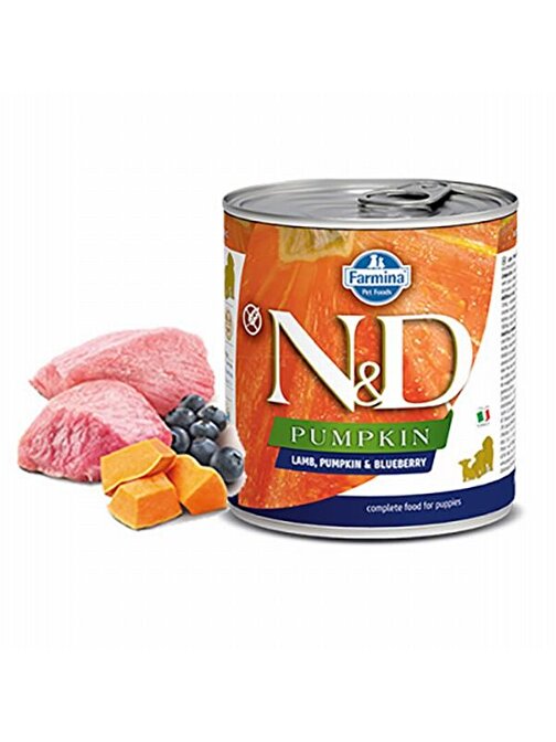 N&D Pumpkin Kuzulu Yaban Mersinli Yavru Köpek Konservesi 285 Gr