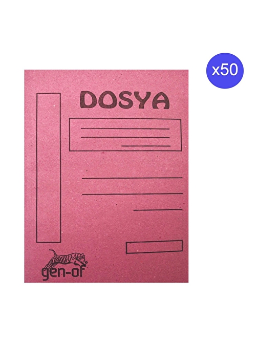 Gen-Of Tam Kapak Karton Dosya 50'li Pembe