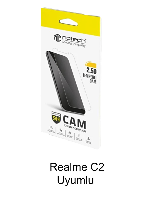 Realme C2 Uyumlu Temperli Cam Ekran Koruyucu