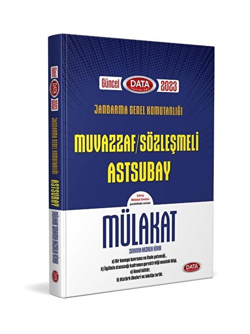 Jandarma Genel Komutanlığı Muvazzaf Sözleşmeli Astsubay Mülakat Sınavına Hazırlık Kitabı Data