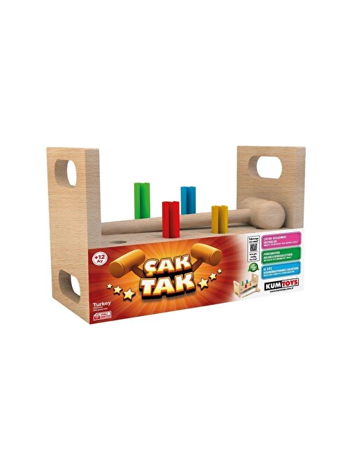 Redka - Kumtoys 5460 Doğal Ahşap Blok Tak- Çak