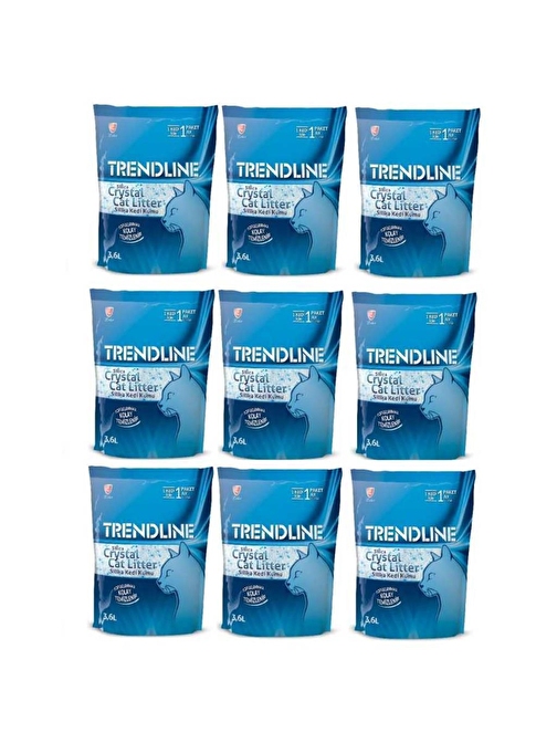 Trendline Tozsuz Silika Kedi Kumu 3,6 Lt 9'Lu Set