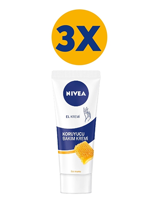 NIVEA KORUYUCU BAKIM EL KREMİ 75ML - BAL MUMU  X3