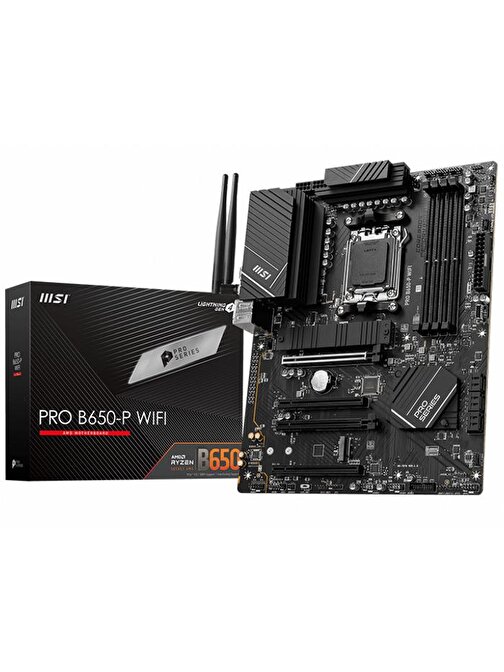 MSI Pro B650-P AM5 DDR5 Wi-Fi 6400 mhz PCI Express 5.0 ATX Masaüstü Bilgisayar AMD Uyumlu Anakart
