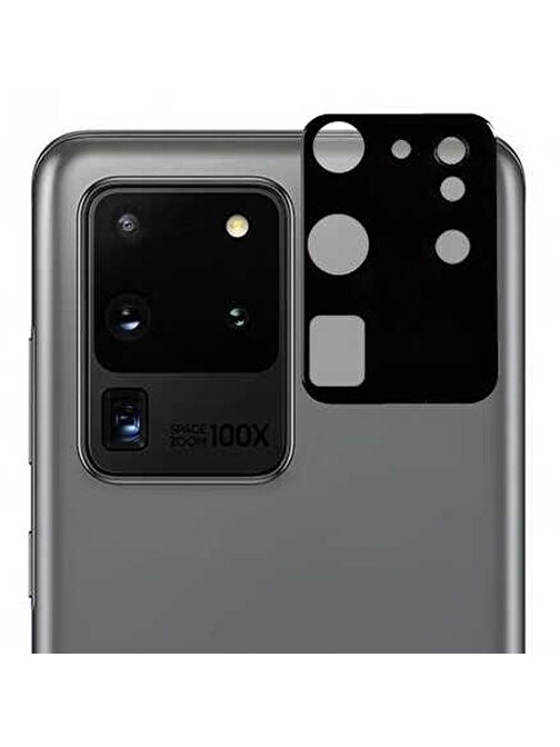 Gpack Samsung Galaxy S20 Ultra Kamera Lens Koruyucu Renkli Siyah