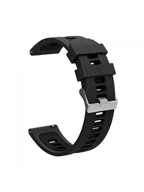 Gpack KRD55 Xiaomi Watch S1 Active Delikli Çift Şık Tasarım Akıllı Saat Kordonu Siyah