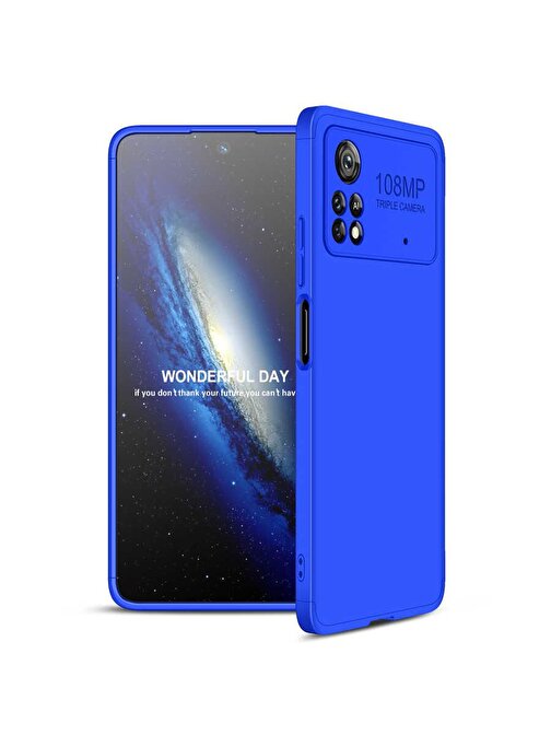 Gpack Xiaomi Poco X4 Pro 5G Kılıf Ays 3 Parçalı Önü Açık Sert Rubber Koruma