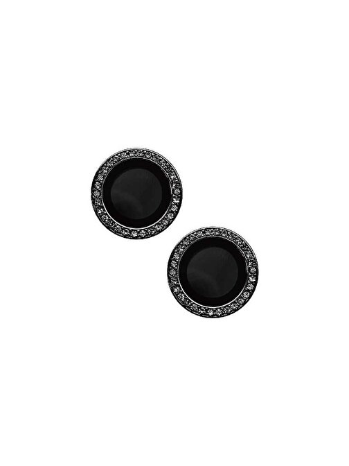 Gpack CL-06 Apple iPhone 14 Taşlı Metal Kamera Lens Koruyucu Siyah