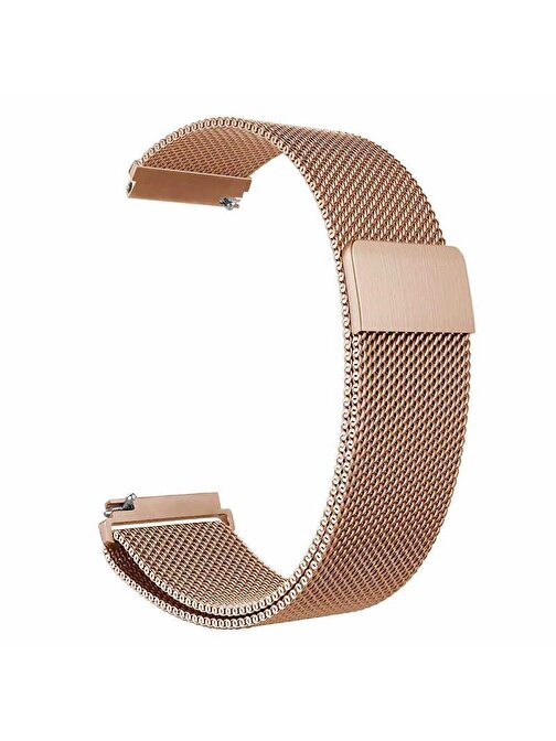 Gpack Huawei Watch Gt 3 Elegant 42 mm Hasır Metal Örgülü Ayarlanabilir Akıllı Saat Kordonu Bronz