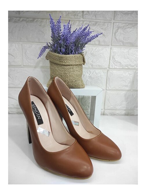 Taba Renk Kadın Topuklu Ayakkabı 10.5 cm