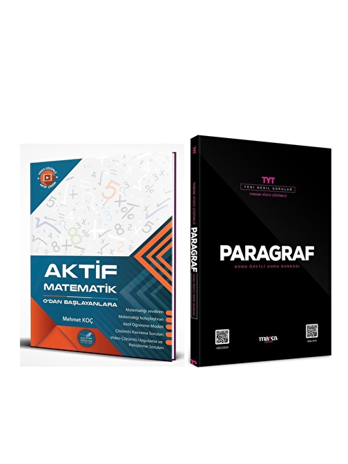 Akm Kitap Aktif TYT Matematik 0 ve Marka Paragraf Soru Bankası Seti 2 Kitap