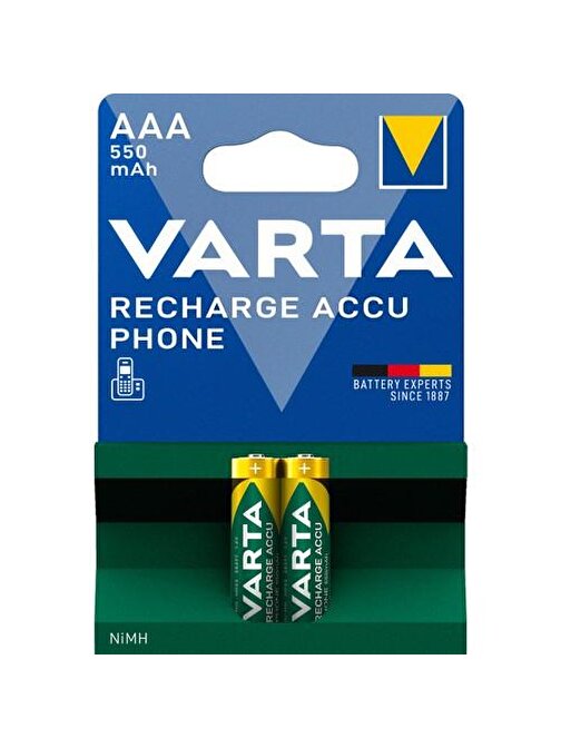 Varta Şarj Edilebilir 550 Mah Aaa Kumanda Pil 2'li